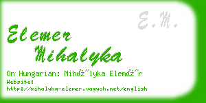 elemer mihalyka business card